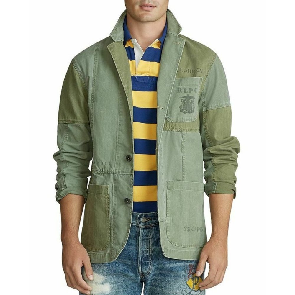 Polo Ralph Lauren Men XXL Twill Patchwork Classic Fit Sport Coat - Green